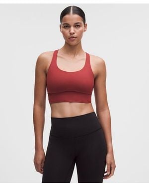 lululemon – Energy Longline Sports Bra Medium Support, B-D Cups Evolve – – Size Large - Red