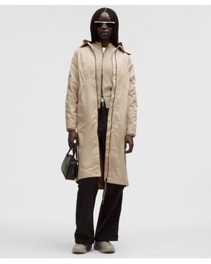 lululemon Taffeta Removable-Hood Long Jacket - Natural