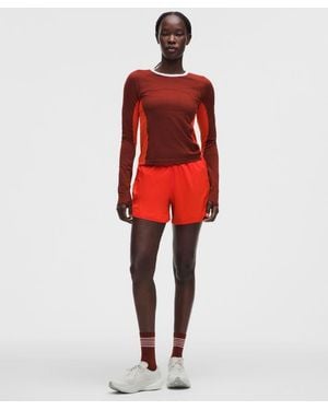 lululemon – Track That High-Rise Lined Shorts – 5" – – Size 4 - Red