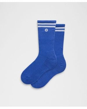 lululemon – Daily Essential Crew Socks Stripe – – Size Large - Blue