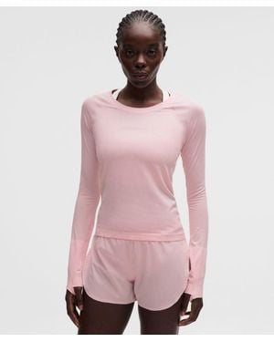 lululemon – Swiftly Tech Long-Sleeve Shirt 2.4 Waist Length – – Size 4 - Pink