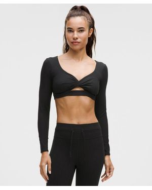 lululemon – Ribbed Nulu Long-Sleeve Sports Bra Top Light Support, B/C Cup – – - Black