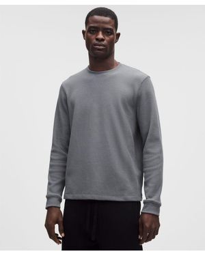 lululemon Cotton-Blend Waffle Knit Long-Sleeve Shirt - Grey