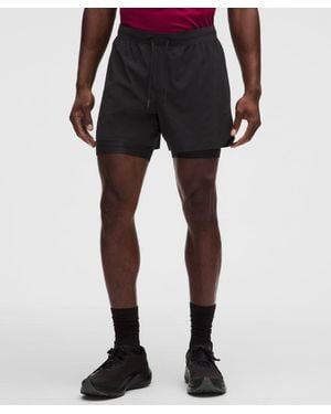 lululemon Fast And Free Lined Running Short 5" - Black