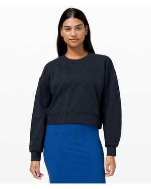 lululemon – Perfectly Oversized Cropped Crew Sweatshirt French Terry – – Size 12 - Blue