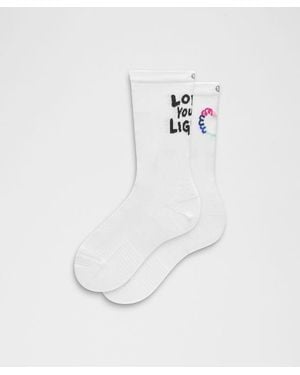 lululemon – Power Stride Crew Socks Pride – – Size Large - White