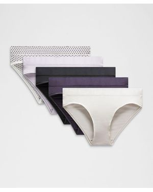 lululemon – Underease Mid-Rise Bikini Underwear 5 Pack – – Size Large - White