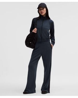 lululemon – Softstreme High-Rise Wide-Leg Pique Trousers Regular – – Size Large - Blue