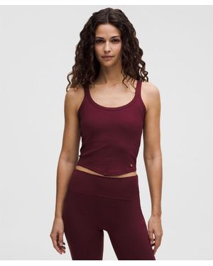 lululemon – Nulu Ribbed Cropped Tank Top Heart – Colour Burgundy/ – - Red