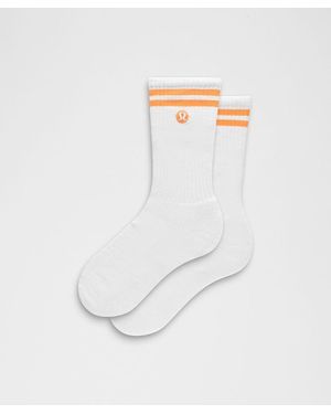 lululemon – Daily Essential Crew Socks Stripe – – Size Large - White