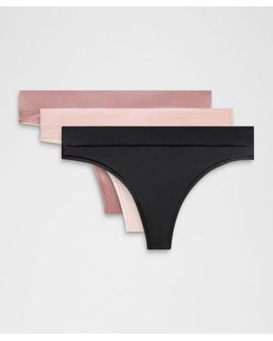 lululemon – Underease Mid-Rise Thong Underwear 3 Pack – – Size Large - Natural