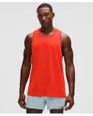 lululemon – Fast And Free Tank Top Perforated Stripe – – Size Large - Red