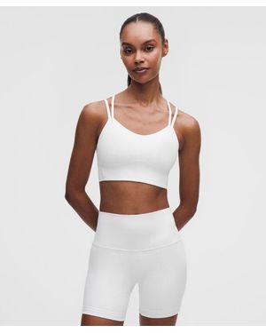 lululemon – Like A Cloud Ribbed Longline Sports Bra Light Support, B/C Cup – – Size 14 - Grey