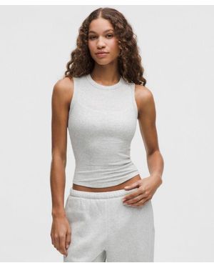 lululemon – Hold Tight Crewneck Tank Top Waist Length – Colour Light/ – Size 4 - White