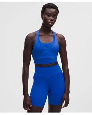 lululemon – Energy Longline Sports Bra With Storage Evolve Medium Support, B/C Cup – – Size Large - Blue