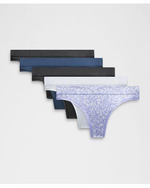 lululemon – Underease Mid-Rise Thong Underwear 5 Pack – – Size Large - Blue