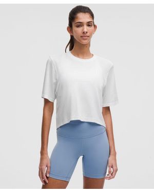 lululemon Swiftly High-Low Cropped Short-Sleeve Shirt - White