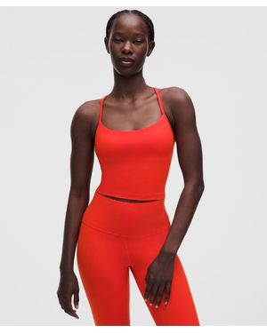 lululemon – Flow Y Cropped Tank Top Light Support, B/C Cup – – Size Large - Red