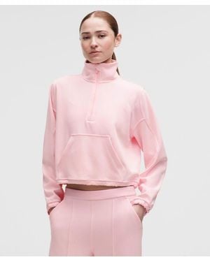 lululemon – Brushed Softstreme Half Zip Sweatshirt – – Size 4 - Pink