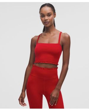 lululemon – Nulu Ruffle-Trim Cropped Tank Top – – - Red