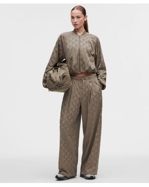 lululemon – Monogram Satin Mid-Rise Track Trousers – – Size Large - Natural