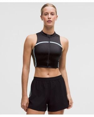 lululemon – Satin Shine Full-Zip Tank Top Medium Support, B/C Cup Stripe – – - Black