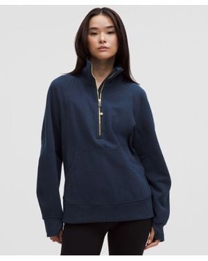 lululemon – Scuba Oversized Funnel-Neck Half Zip Sweatshirt Long – – - Blue