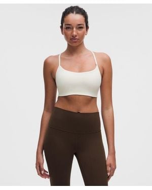 lululemon – Flow Y Sports Bra Light Support, A/B Cup Design – – Size Small - White