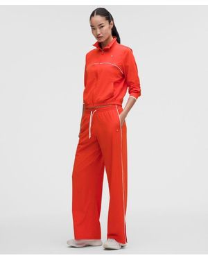 lululemon – Court Rival Wide-Leg Track Trousers Regular Contrast Drawcord – – Size 4 - Red