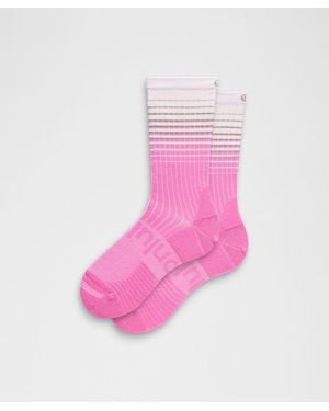 lululemon – Power Stride Crew Socks Reflective Grid – – Size Large - Pink