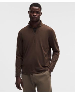 lululemon – Soft Jersey Half Zip Long-Sleeve Top – – Size Large - Brown
