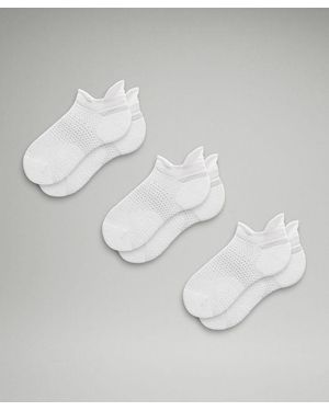 lululemon Macropillow Tab Running Socks Medium Cushioning 3 Pack - Colour White - Size L - Metallic