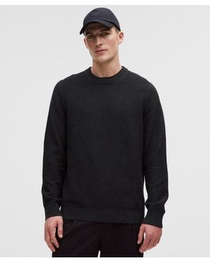 lululemon Textured Knit Crewneck Jumper - Colour Black/grey - Size L
