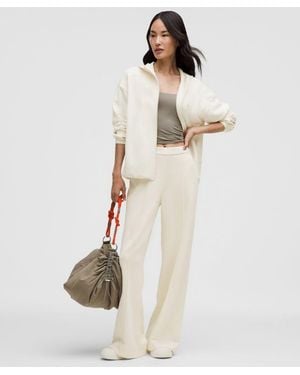 lululemon – Brushed Softstreme Pintuck High-Rise Wide-Leg Trousers Regular – – Size Large - Natural