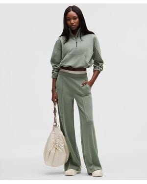 lululemon – Brushed Softstreme Pintuck High-Rise Wide-Leg Trousers Regular – /Pastel – Size Large - Green