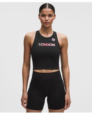 lululemon – Swift Speed Cropped Tank Top Medium Support, B/C Cup London '26 – – Size 4 - Black