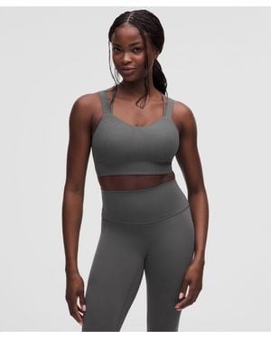 lululemon – Like A Cloud Ribbed Longline Sports Bra Light Support, D/Dd Cup – Size 14 - Grey