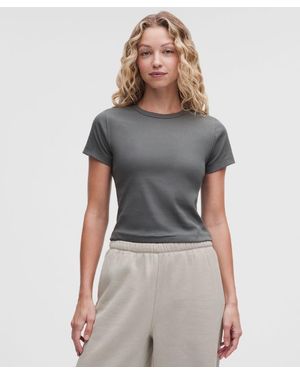 lululemon – Little Ribbed Tee – – Size Large - Grey