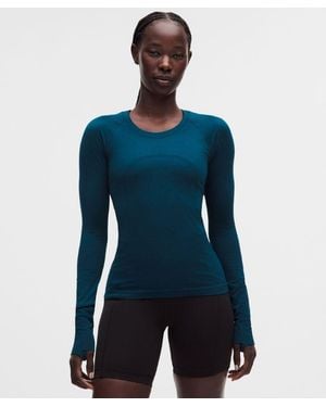 lululemon – Swiftly Tech Long-Sleeve Shirt 2.4 Waist Length – – Size 4 - Blue