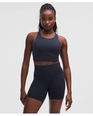 lululemon – Energy High-Neck Longline Sports Bra Evolve Medium Support, B-D Cups – – Size Large - Blue