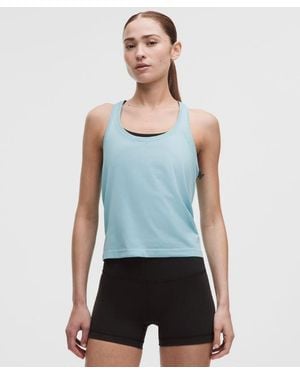 lululemon – Swiftly Tech Racerback Tank Top 2.0 Waist Length – – Size 18 - Blue