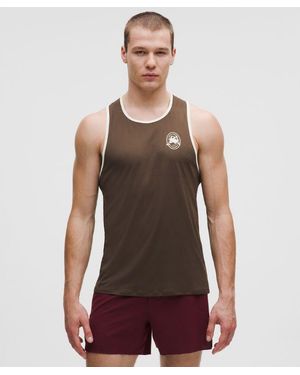 lululemon Fast And Free Perforated Stripe Tank - Red