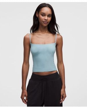lululemon – Wundermost Ultra-Soft Nulu Spaghetti-Strap Adjustable Cami – – Size Large - Blue