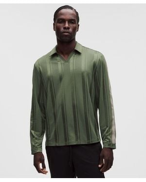 lululemon – Knit Stripe Rugby Shirt – – Size Large - Green