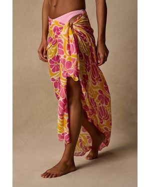 Lulus Groovee Floral Print Swim Cover-Up - Brown