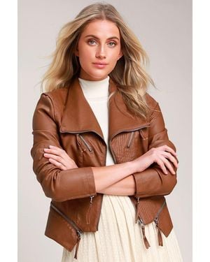 Lulus Up On A Tuesday Camel Vegan Leather Jacket - Brown