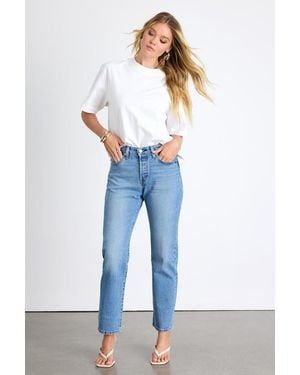 Levi's 501 Curve Medium Wash Straight Leg Jeans - Blue