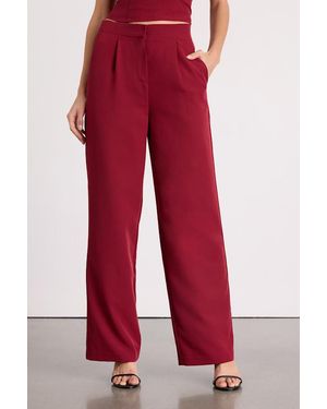Lulus Nasia Mid-Rise Wide-Leg Pants - Red