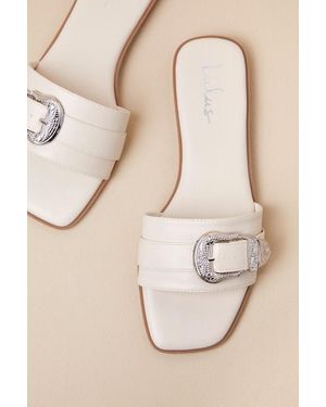 Lulus Nyomi Bone Buckle Slide Sandals - Pink