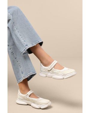 Camper Karst Multi Mesh Mary Jane Trainers - Natural